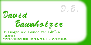 david baumholzer business card
